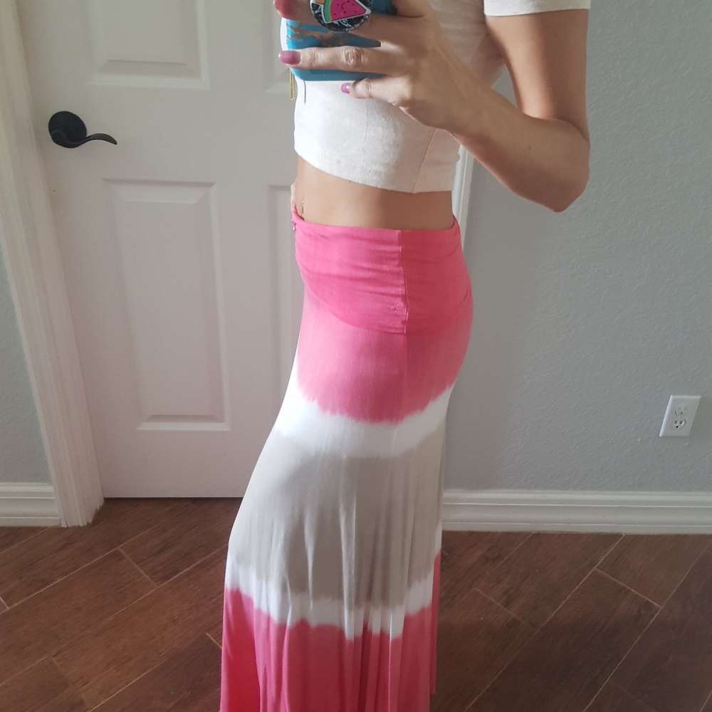 Pinkblush tye dye maternity maxi skirt